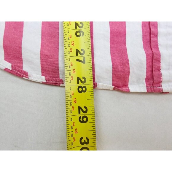 J. Crew Size Medium Womens Red White Stripe Long Sleeve Cotton Pocket Shirt - Picture 7 of 9